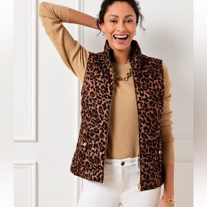 Talbots Animal Print Quilted Vest